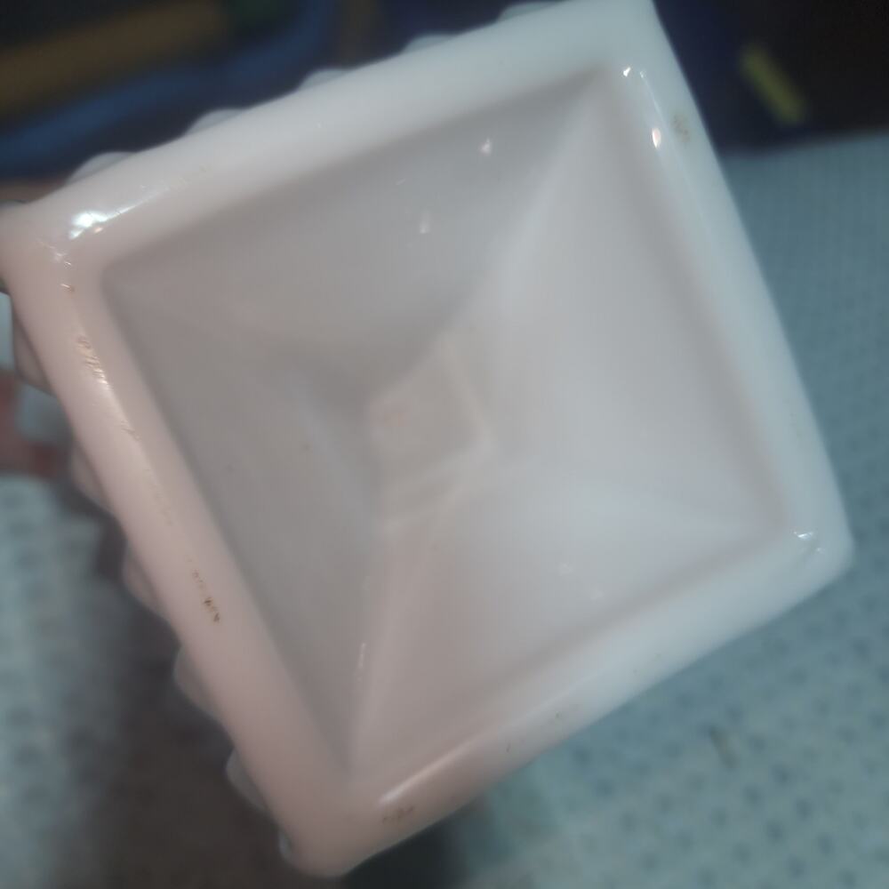 VINTAGE WESTMORELAND MILK GLASS LIDDED WEDDING BOX CANDY PEDESTAL DISH 1950 - Picture 10 of 10